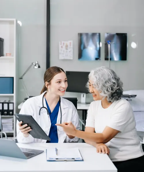 A Terrace Clinic doctor explaining a diagnosis to a patient