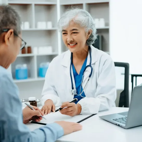 Doctor speaking with a senior patient